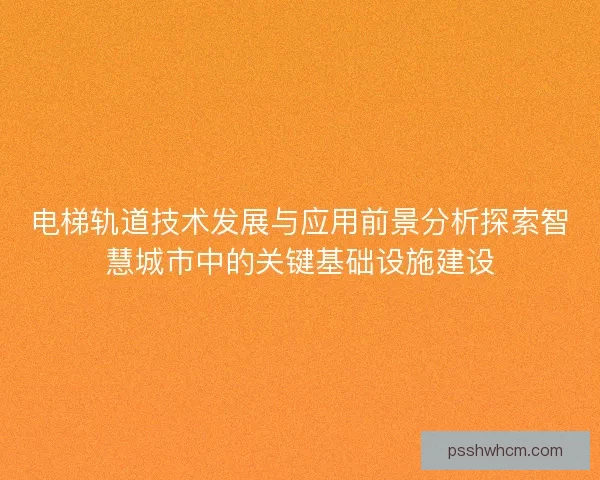 电梯轨道技术发展与应用前景分析探索智慧城市中的关键基础设施建设